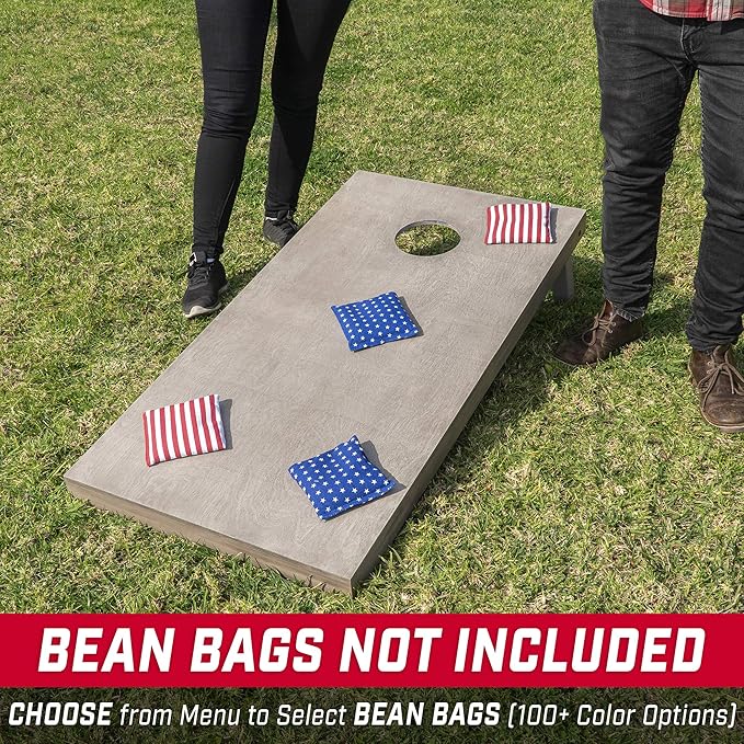 GoSports 4 ft x 2 ft Regulation Size Wooden Cornhole Boards Set - Includes Carrying Case and Bean Bags (Choose Your Colors) Over 100 Color Combinations