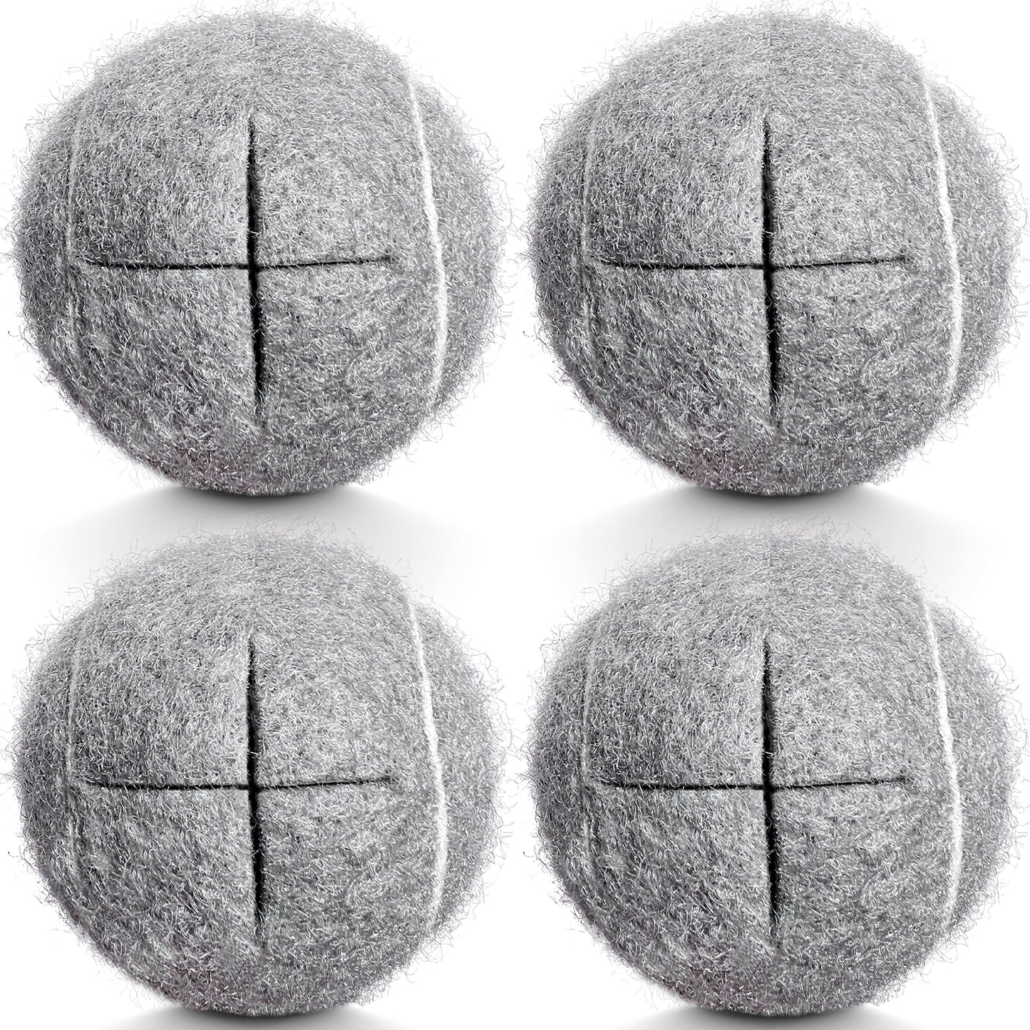 HPWFHPLF Precut Tennis Balls for Walkers, 4 PCS Heavy Duty Long Lasting Glide Balls - Precut for Easy Installation, Universal Felt Pads for Walker Legs & Furniture, Floor Protectors (Grey)