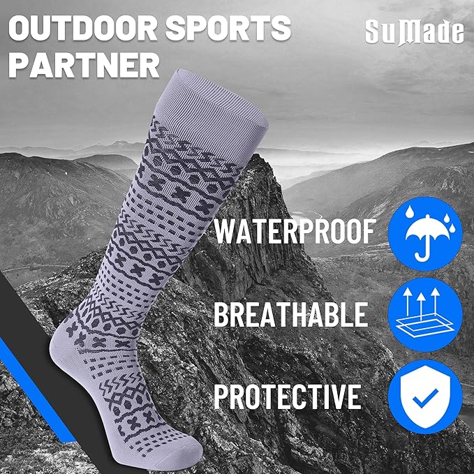 Waterproof Socks, Men Women Knee High Hiking Kayaking Socks 1 Pair