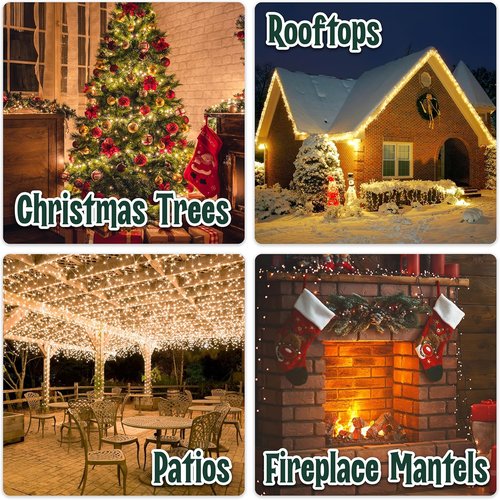Clear Warm White Christmas Tree Lights - 35 Mini Bulbs with 6.3 ft String | Multifunctional Outdoor & Indoor Decor