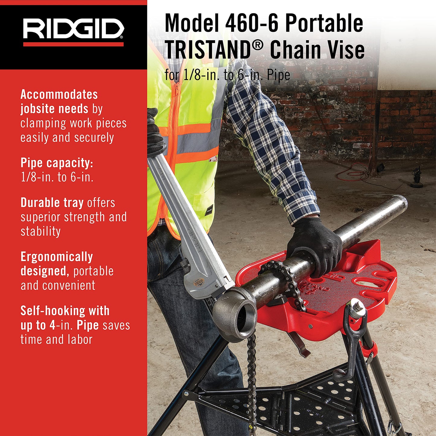 RIDGID Pipe Threading Machine, Pipe Vise and Accessories Bundle