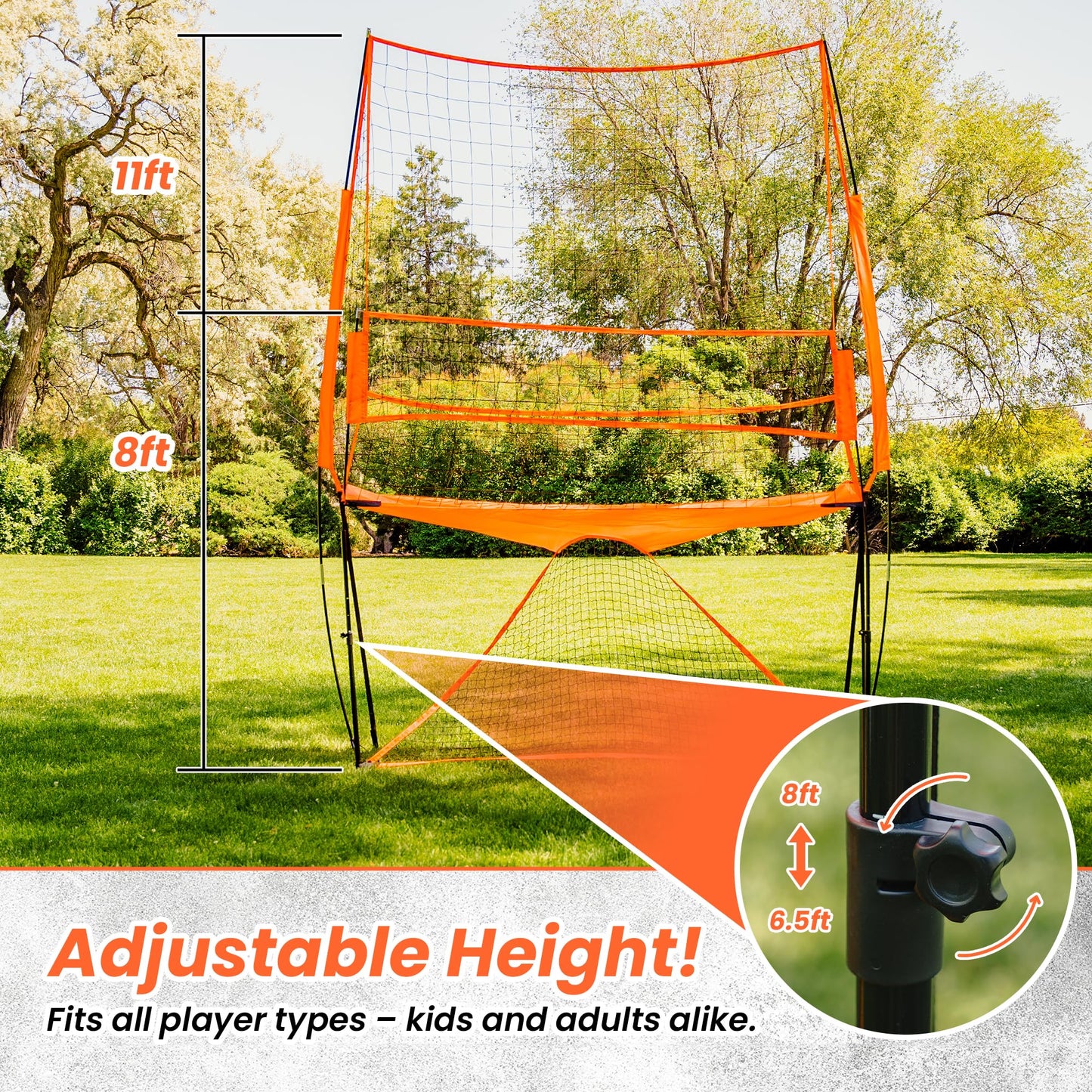 LBH® - Volleyball net for Backyard, Volleyball Training Equipment Outdoor & Indoor, Volleyball Practice Net, Trainer Equipment for Kids and Adult, Hitting Trainer nets rebounder