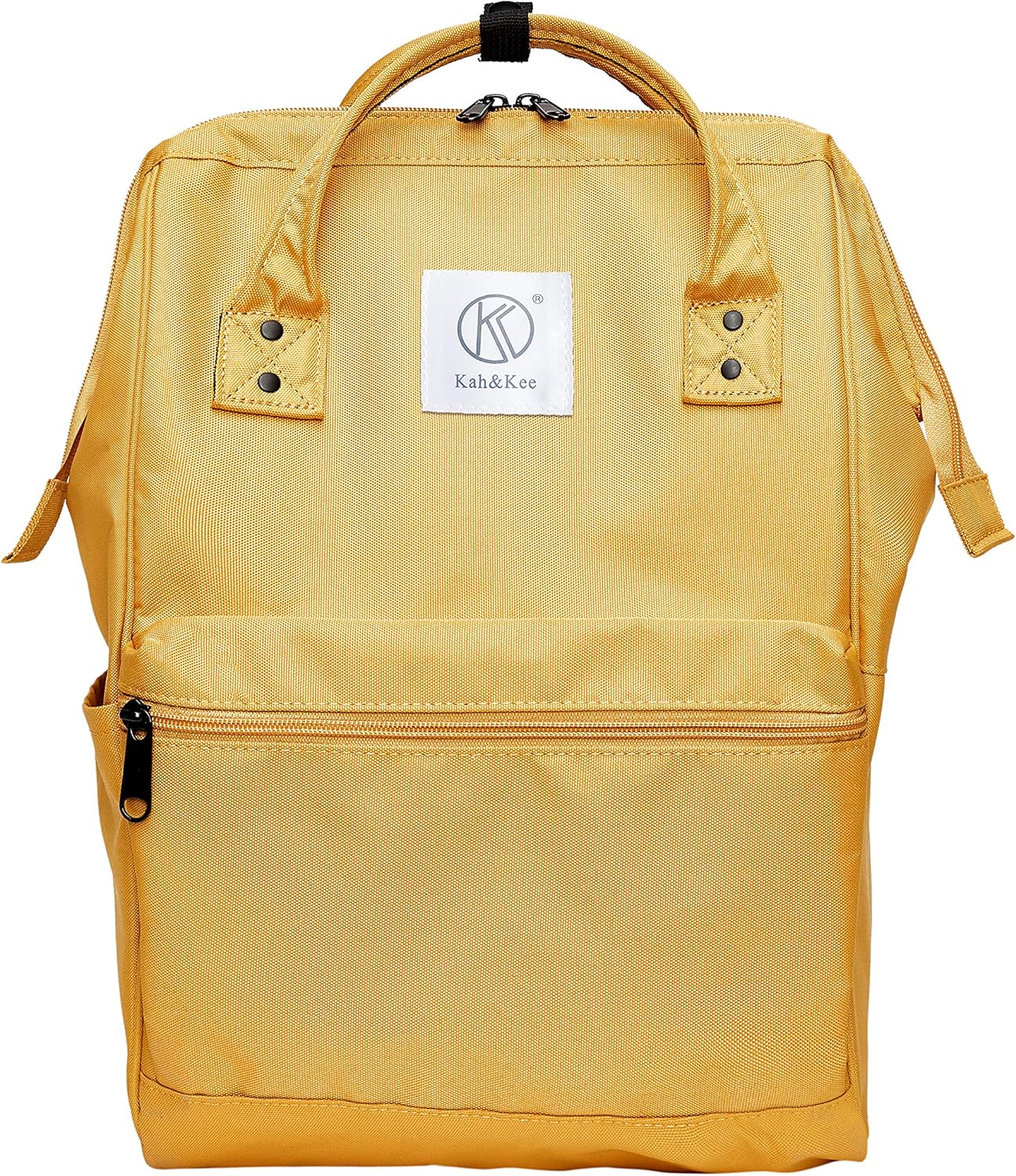 Backpack Kah&Kee Polyester Travel Functional Anti-theft School Laptop for Women Men (Yellow, Medium)