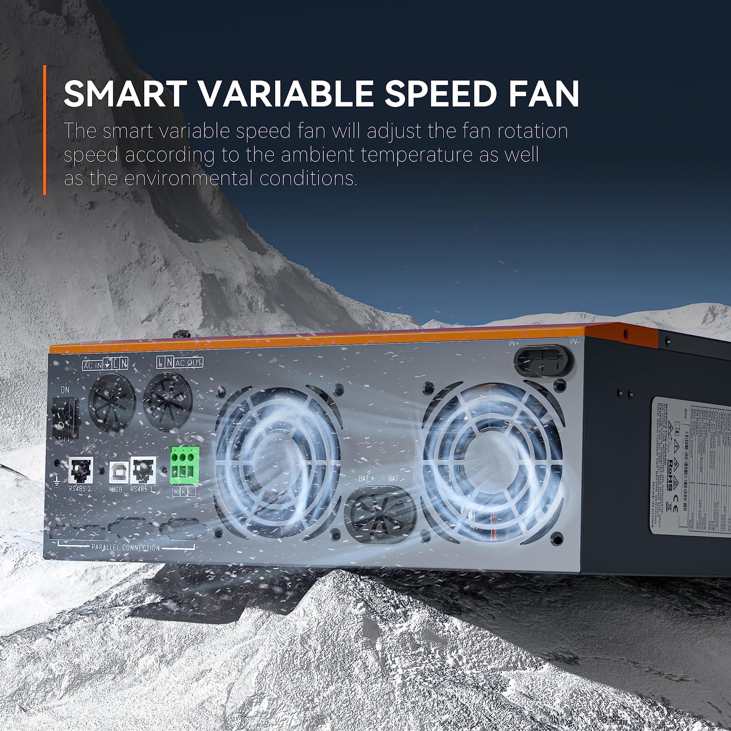 PowMr Solar Inverter 3200W 24VDC to 110VAC, 3200W Pure Sine Wave Inverter Bulit-in 60A MPPT Controller, Off-Grid 3000W Power Inverter for Home Energy Storage Battery Backup