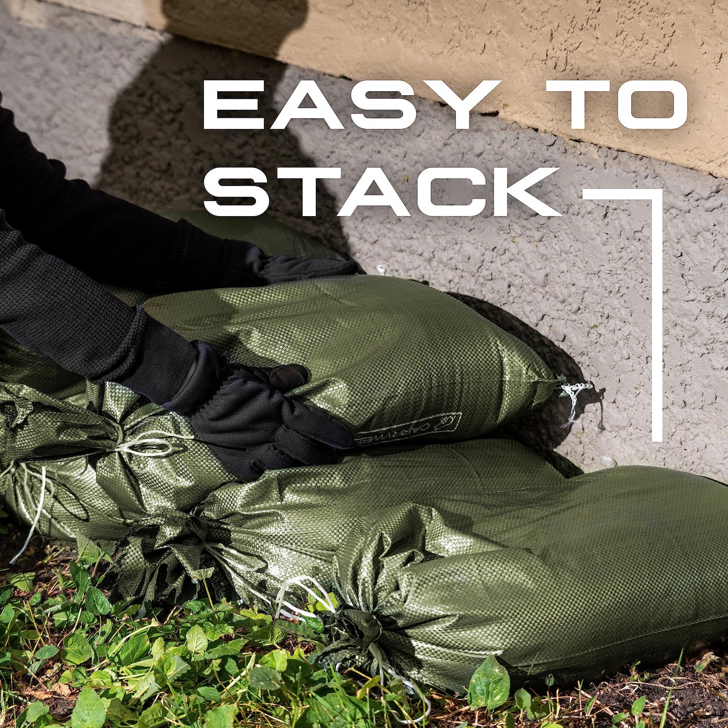 (Not Made in China) 100 Pack, Heavy Duty Sand Bags for Flooding, Empty W/Tie Strings, UV Protection for 1600 Hours, Flood Water Barrier Sandbags,14in x 26in, Sandbag for Weight, 50lb Capacity