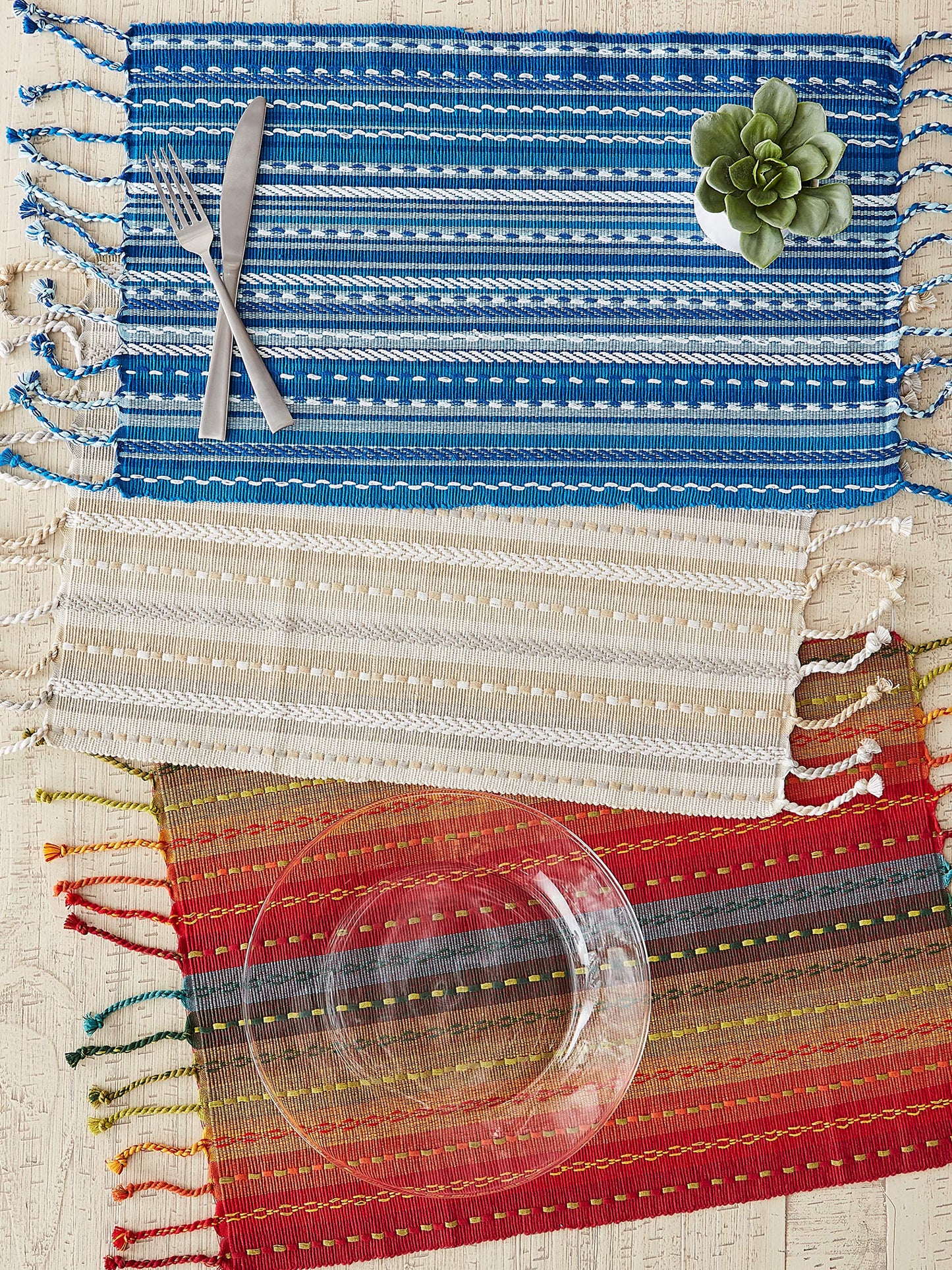 DII Southwest Collection Tabletop, Placemat Set, Natural, 6 Piece