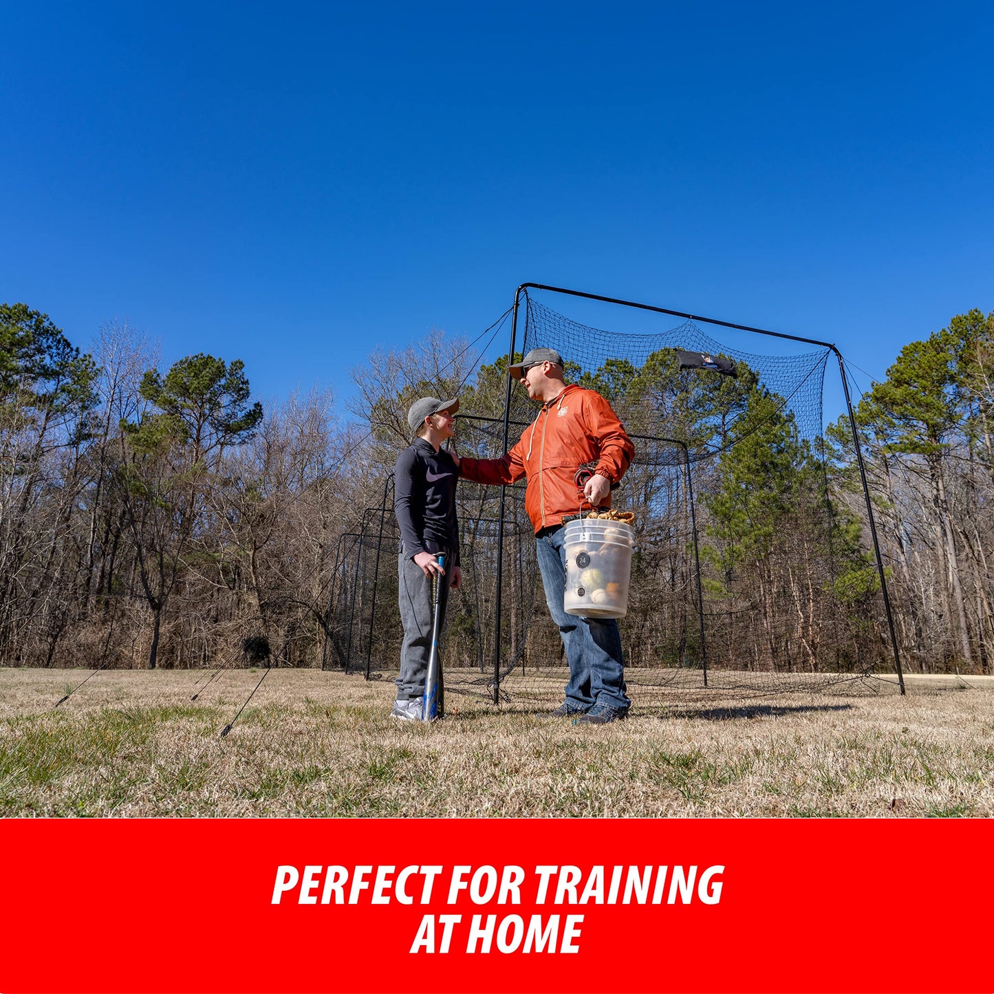 ANYTHING SPORTS Full Batting Cage. Perfect Baseball Batting Cage, Softball Batting Cage, Complete Package with Frame and Netting (40 Feet)