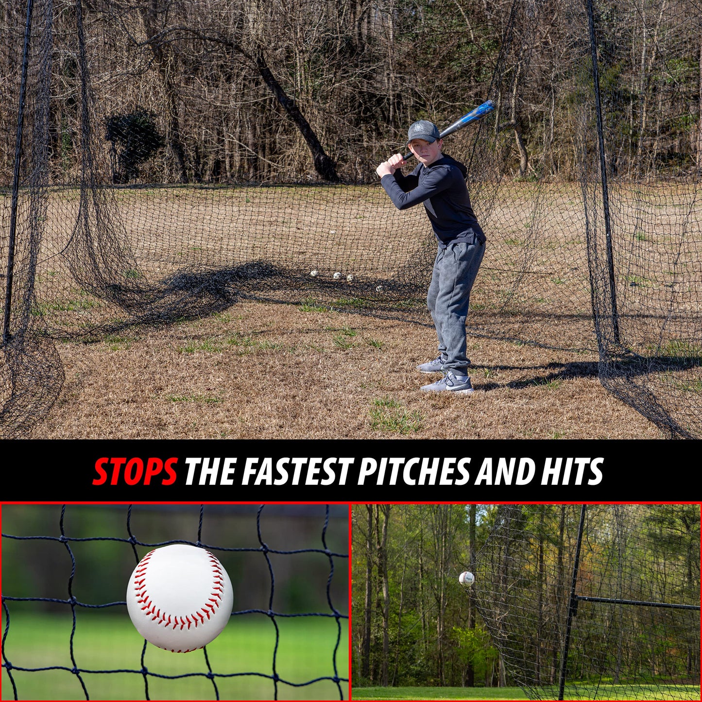 ANYTHING SPORTS Full Batting Cage. Perfect Baseball Batting Cage, Softball Batting Cage, Complete Package with Frame and Netting (40 Feet)