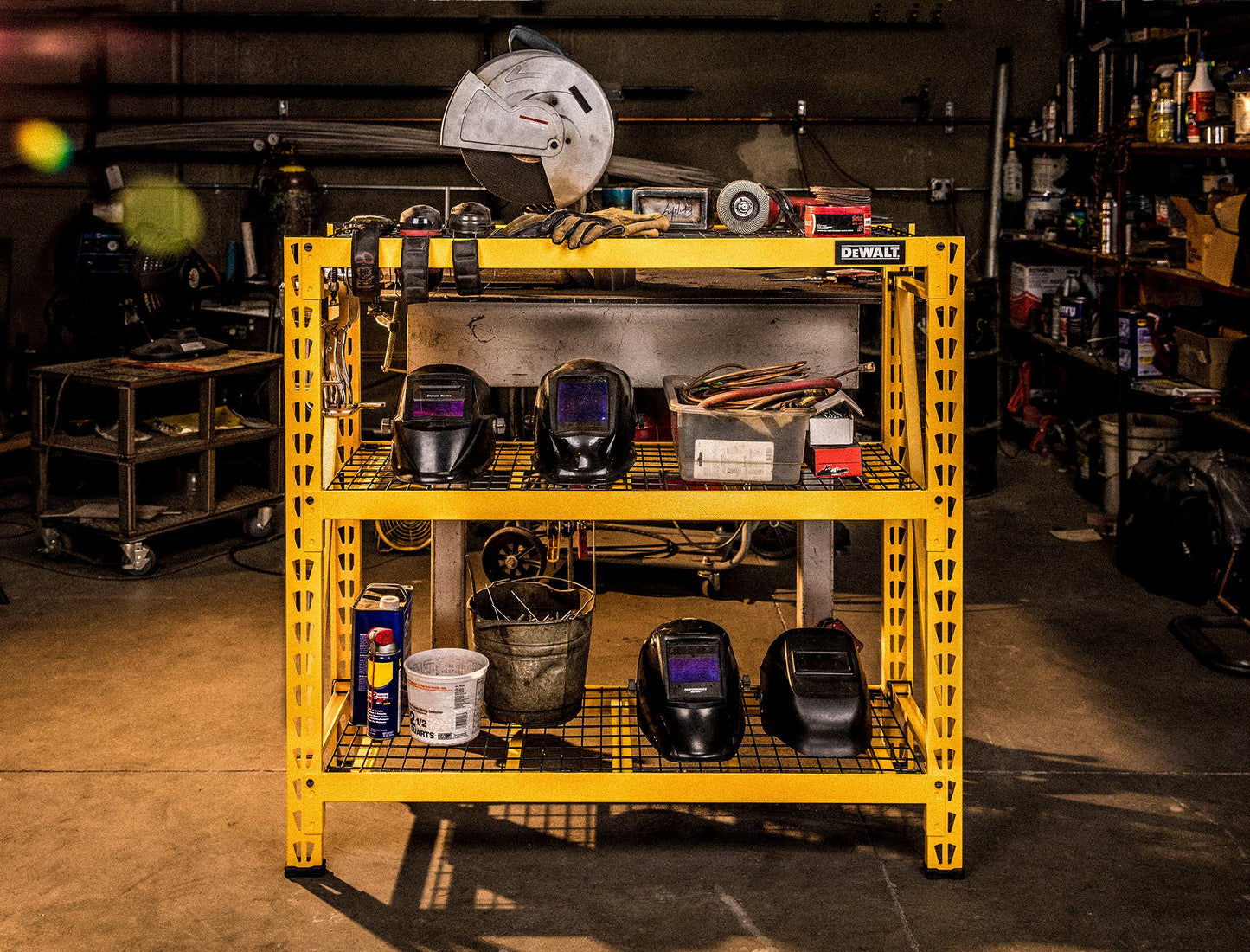 4-FOOT TALL, 3 SHELF STEEL WIRE DECK INDUSTRIAL STORAGE RACK