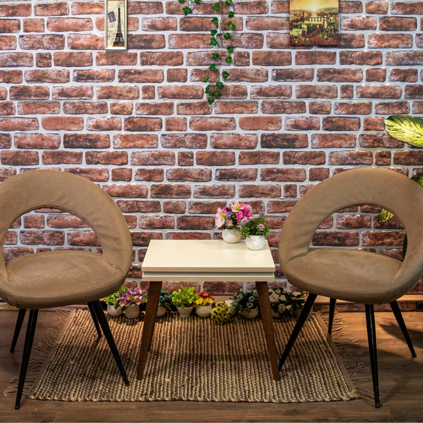 Dundee Deco 3D Wall Panels Faux Brick - Cladding, Mahogany Stone Look Wall Paneling, Styrofoam Facing for Living Room, Kitchen, Bathroom, Balcony, Bedroom, Set of 5, Covers 27 sq ft