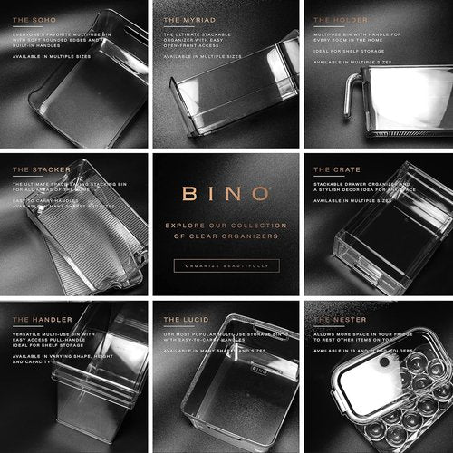 BINO Stackable Storage Drawers - Clear Small Organizers for Bathroom & Vanity | Crate Collection