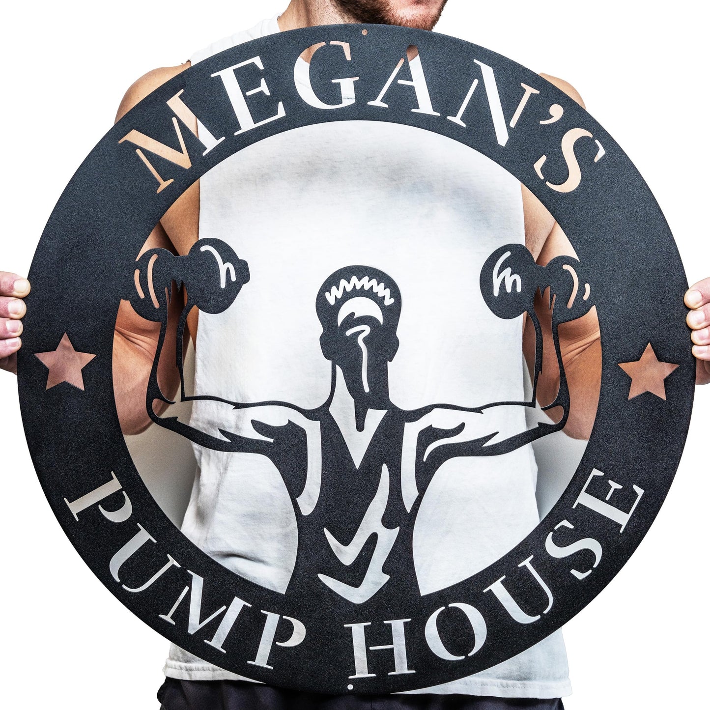 Personalized Ladies Fitness Home Gym Sign | Metal Work Out Decor | Custom Gym Name Sign | Workout Wall Art, Personalized Gifts, Gym Wall Art