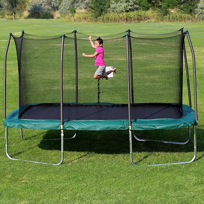 Skywalker Trampolines 14X8 15x9 FT Rectangle Trampoline with Enclosure Net