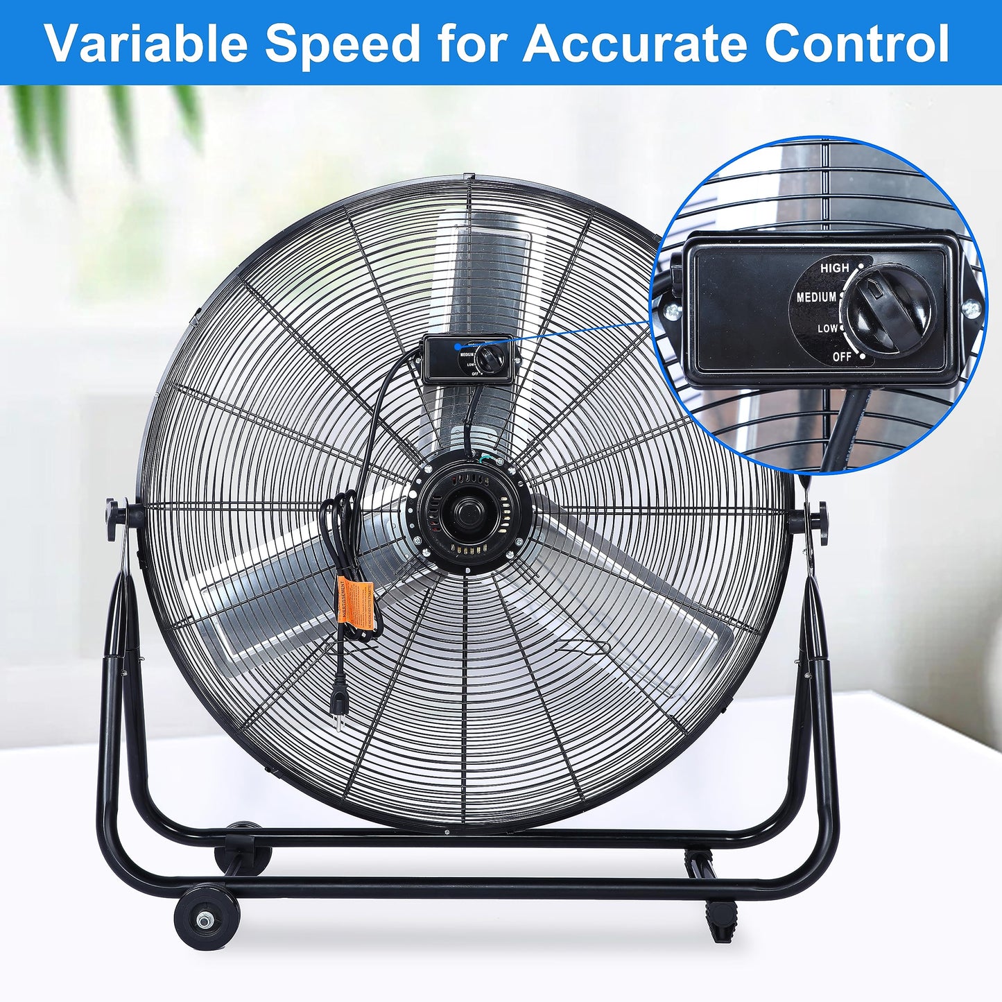 Simple Deluxe Dynamic 30-Inch Floor Fan with Roll Booster - Industrial-Grade Airflow, 360 Degree Adjustable Tilt, and Portable Design for Rapid Cooling and Flexible Air Circulation