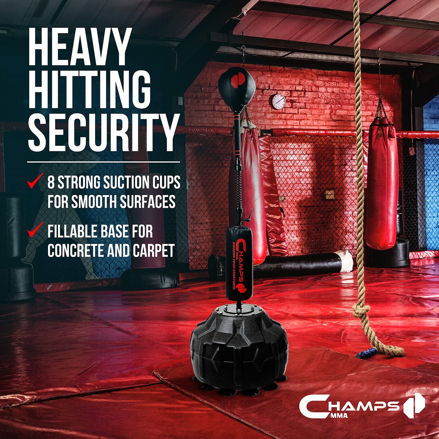 Cobra Reflex Bag - Advanced Reflex Punching Bag for Adults - Ultra-Fast Bounceback to Increase Speed, Reflexes, and Stamina - Adjustable-Height Boxing Bag with Stand and Secure Suction Cups