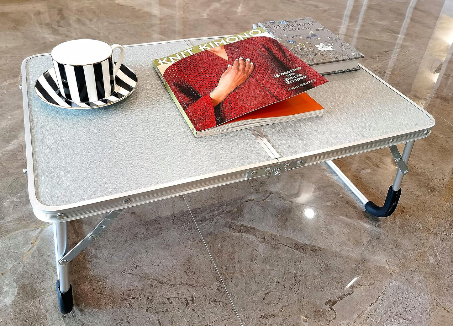 LDesign Foldable Laptop Desk,Folding Laptop Table,Foldable Laptop Stand,Aluminum Ultra Lightweight Bed Tray