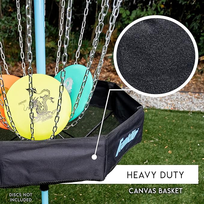 Franklin Sports Disc Golf Baskets - Portable Disc Golf Target with Chains Included - Disc Golf Basket Stand Equipment for Hole + Course Creation
