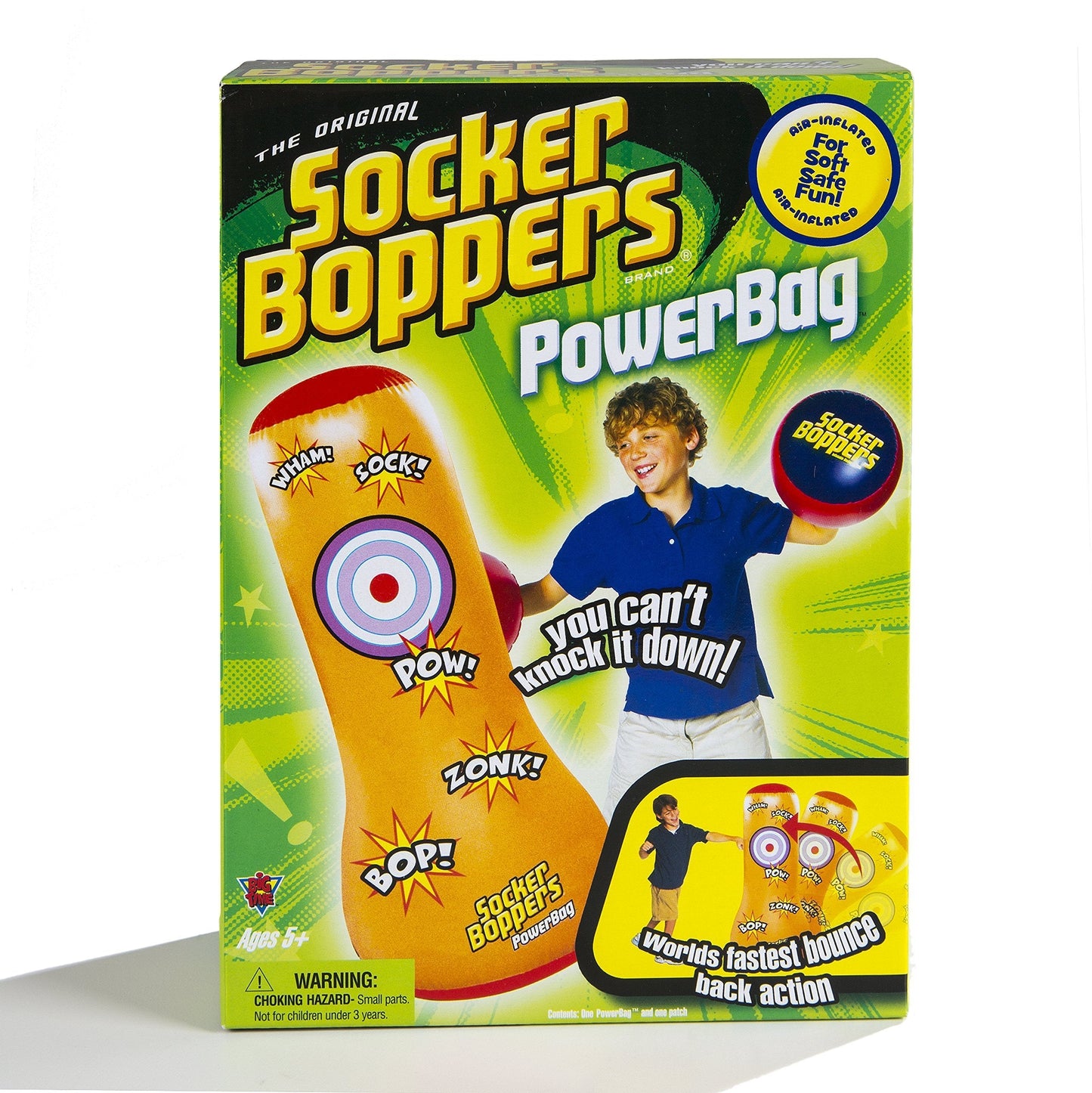 Socker Bopper Power Bag Standing Inflatable Punching Bag for Kids, Box, Bop, Punch, Great Tool for Agility-Balance-Coordination-Athletic Development, in or Outdoor Active Play