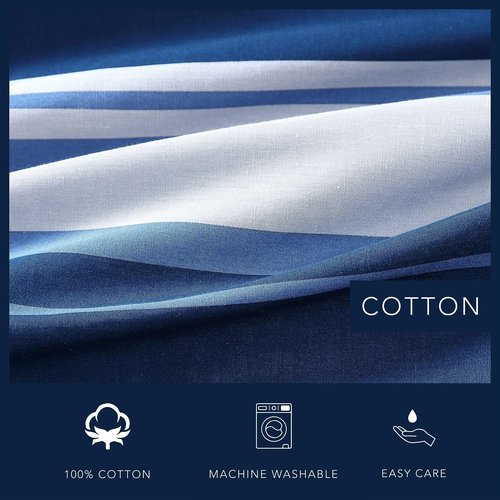 Nautica- King Comforter Set, Cotton Reversible Bedding Set, All Season Designer Home Décor (Lakeview Blue, King)