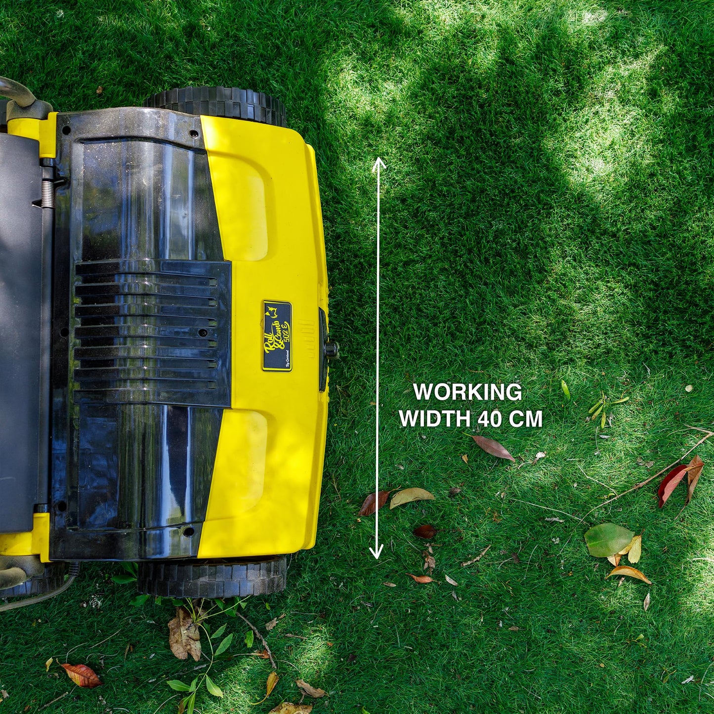 Artificial Turf Sweeper by Roll & Comb, Corded Electric Turf Comb for Synthetic Grass, 16" Working Width, 40L Leaf Collector, 1,600W Motor, Model 502e, 39.5lb