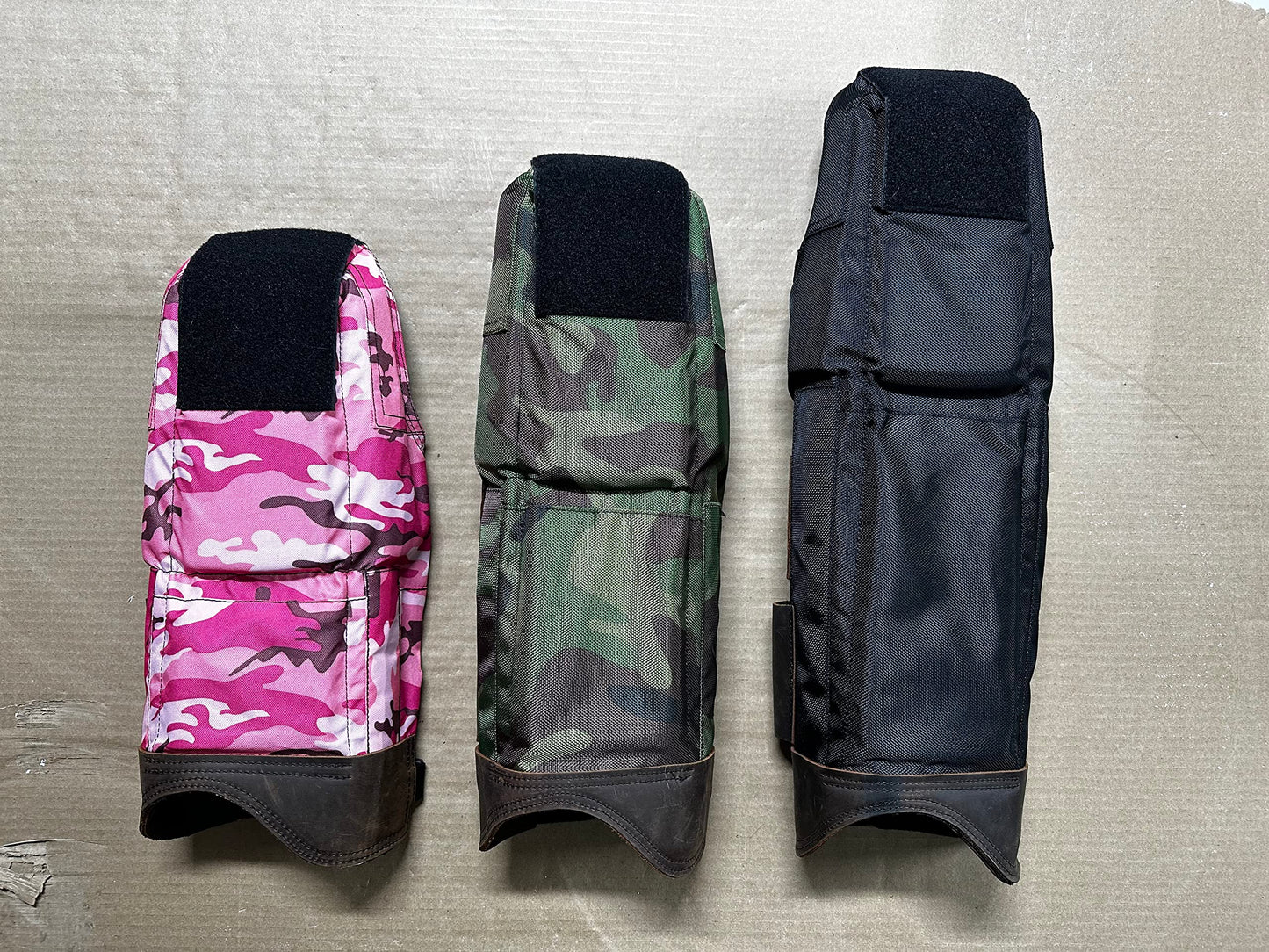 bradz Self-Supporting Knee Pads with built in tool pouches and replacable kneecaps offer open behind the knee all day comfort (5014 Large, Camo)