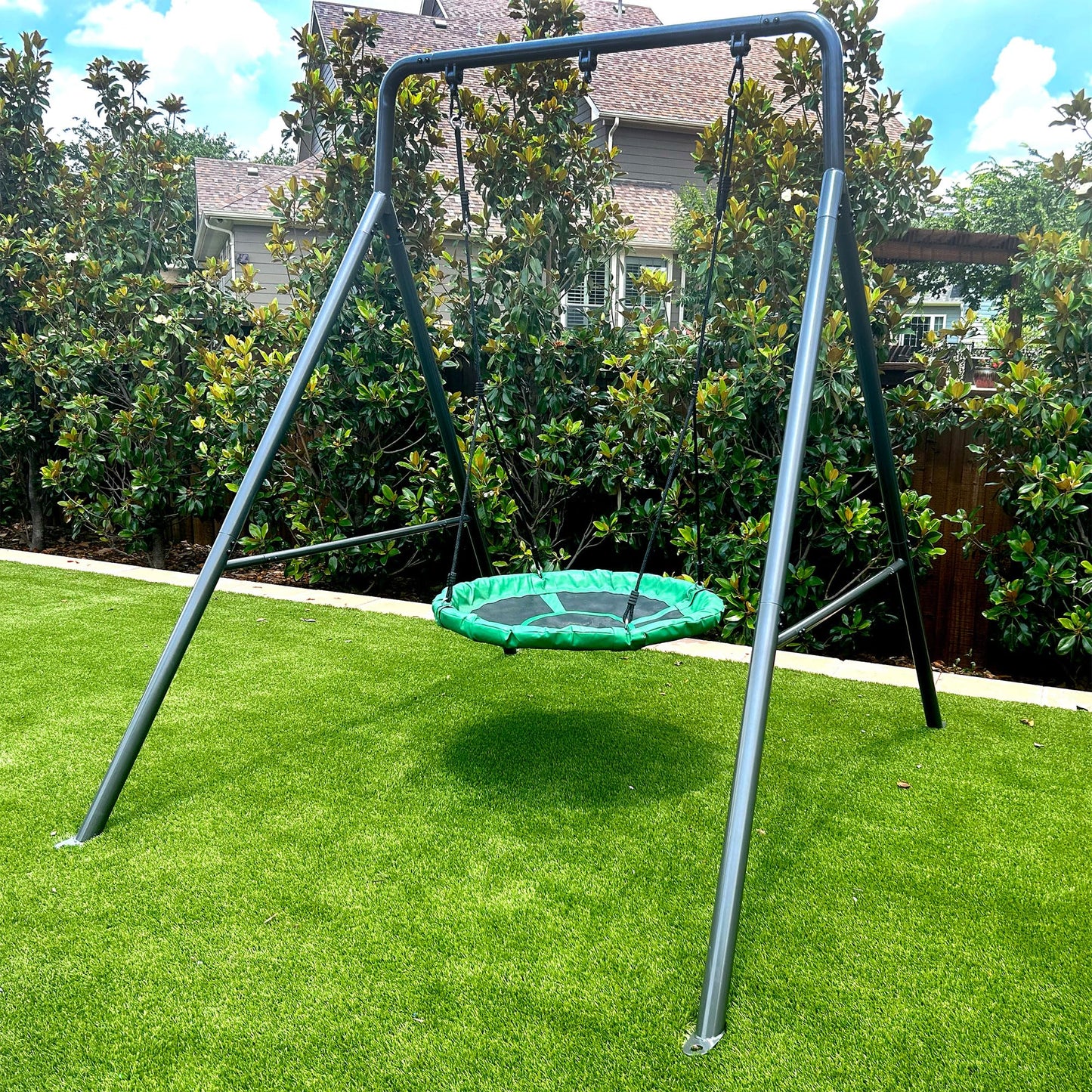 gobaplay Single Swing Set Frame, TitanFlex 6.7ft x 8.4ft Modular Metal Swingset - Outdoor & Backyard Playground Equipment for Kids (Frame Only)