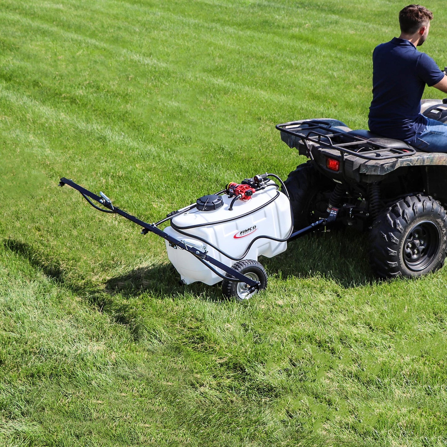 FIMCO 5303649 25-Gallon Trailer Sprayer, 2.4 GPM Pump, 3-Nozzle Boom, Durable, High-Pressure Lawn & Garden Sprayer, DU-Most Hand Scrub & Cleaner, 4 oz