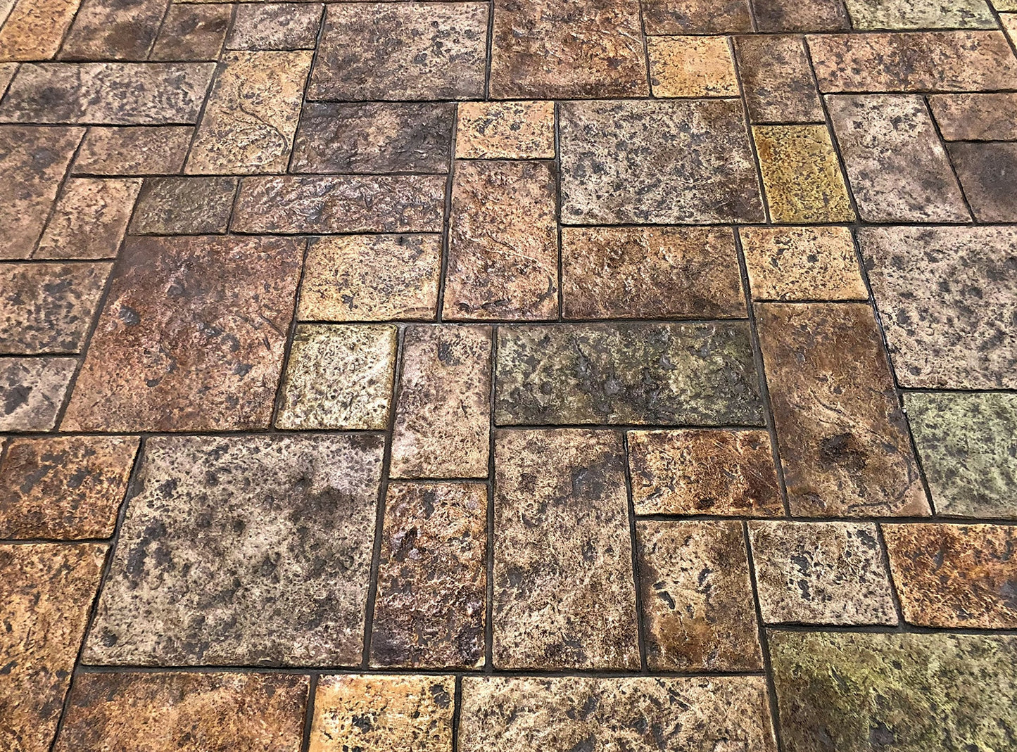 Three Rivers Ashler Concrete Stamp Set by Walttools | Decorative Stone Tile Pattern, Sturdy Polyurethane Texturing Mats, Realistic Limestone Detail (5 Piece)