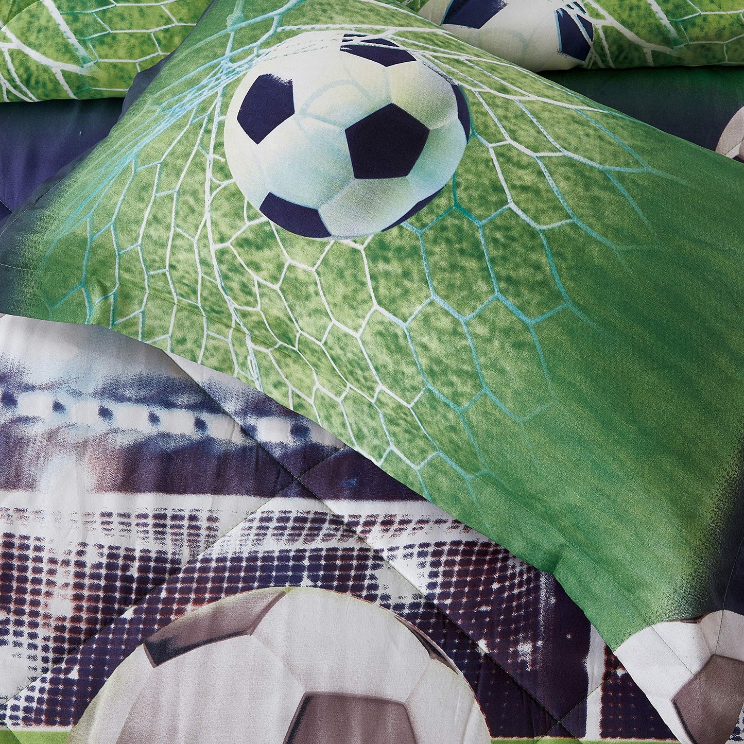 ENJOHOS Twin Comforter Set for Boys, 2 Pieces Twin Size Bedding Sets with Soccer Design, Lightweight Soft Microfiber Comforter with 1 Pillowcase for All Season