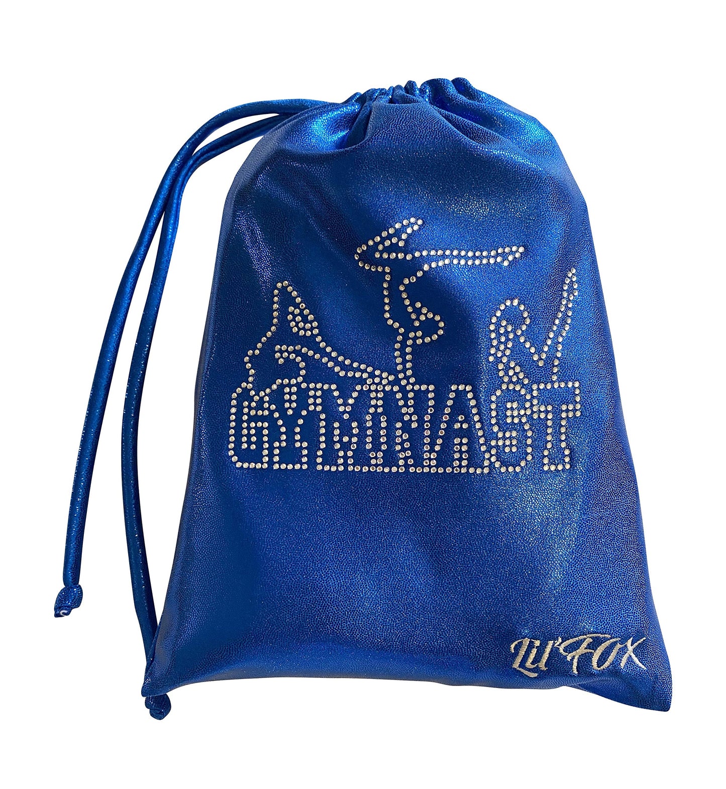 LIL'FOX 8"x10" Drawstring Gymnastics SMALL GRIP BAG 26x20cm - Lightweight Bag for Personal Equipment - Shiny Foil Rhinestones