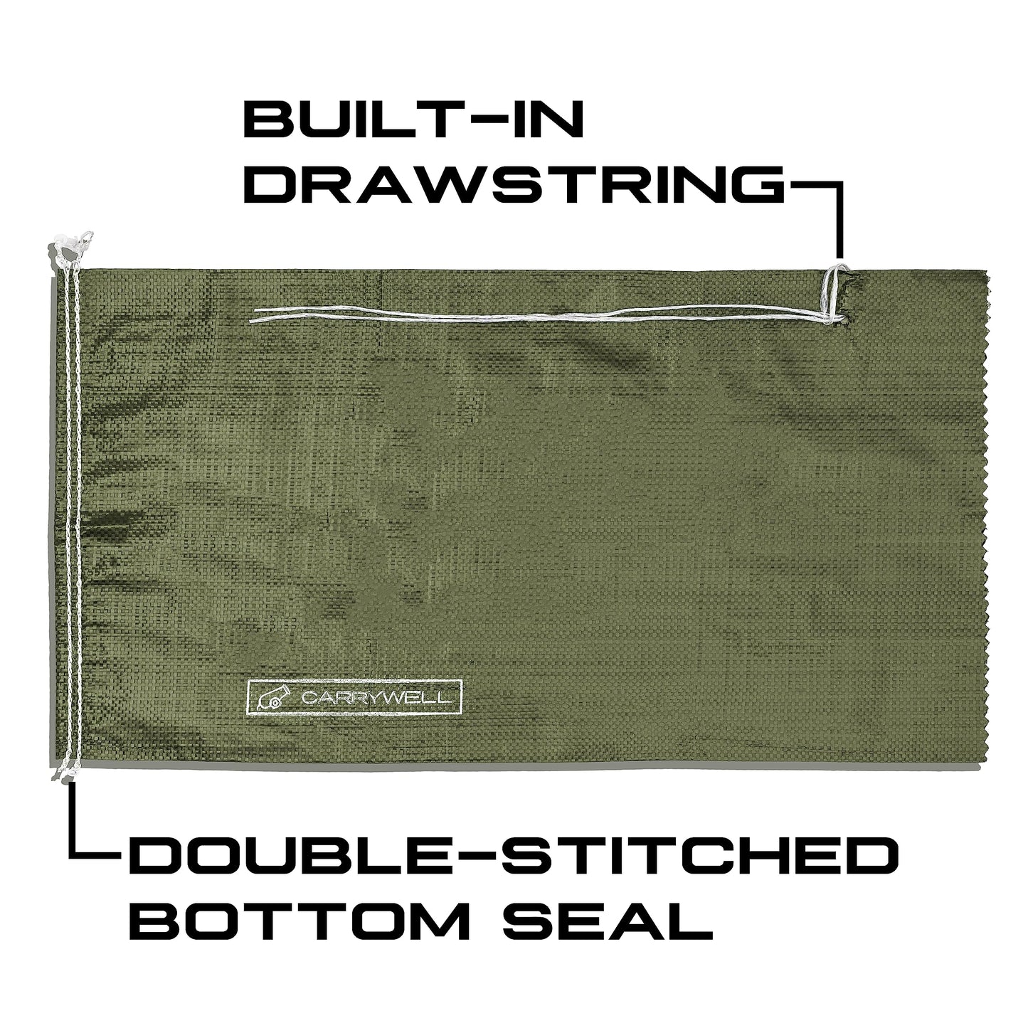(Not Made in China) 100 Pack, Heavy Duty Sand Bags for Flooding, Empty W/Tie Strings, UV Protection for 1600 Hours, Flood Water Barrier Sandbags,14in x 26in, Sandbag for Weight, 50lb Capacity