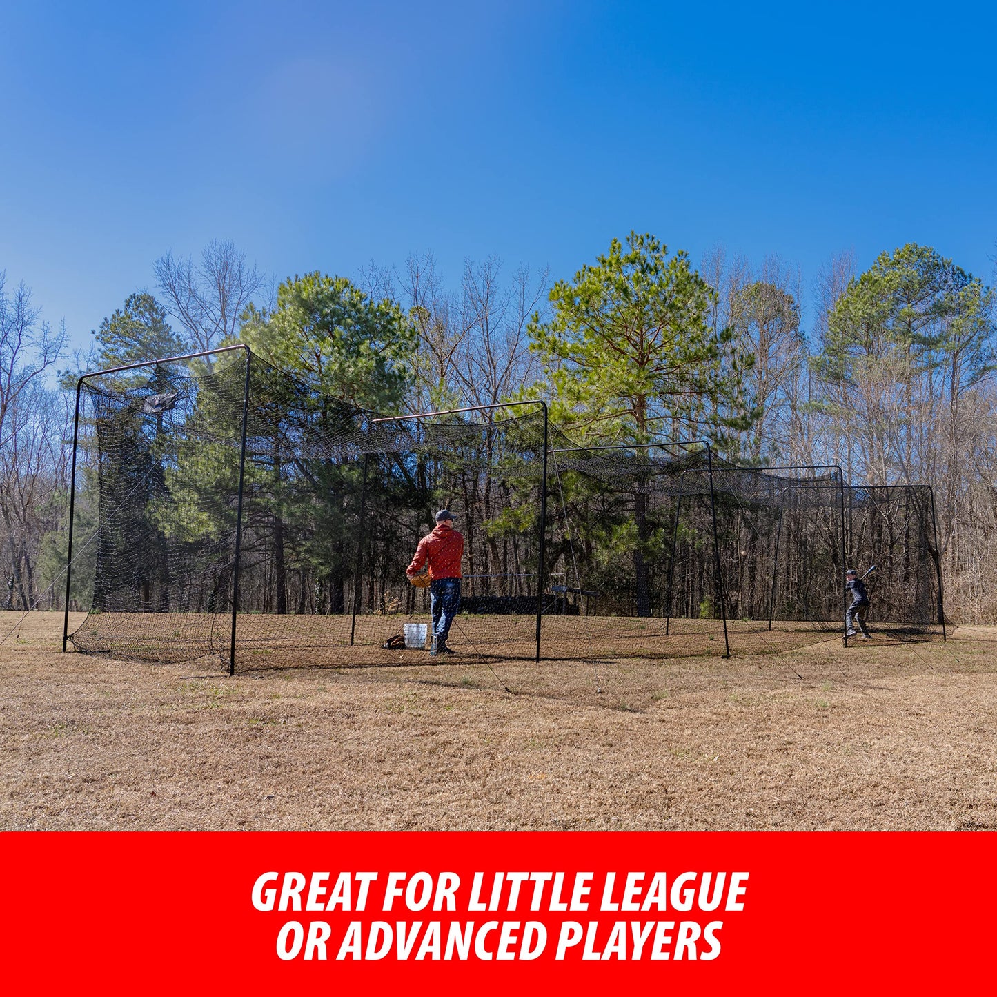 ANYTHING SPORTS Full Batting Cage. Perfect Baseball Batting Cage, Softball Batting Cage, Complete Package with Frame and Netting (40 Feet)