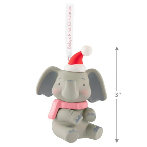 Hallmark Keepsake Christmas Ornament 2025, Baby Girl's First Christmas Elephant 2025