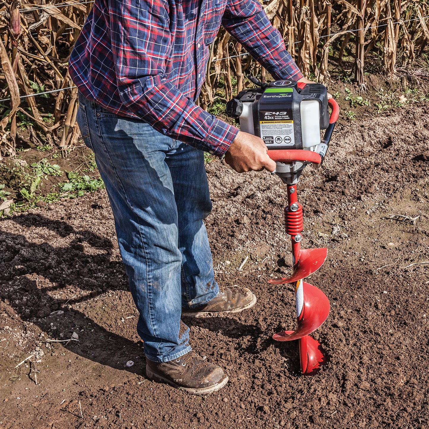 Earthquake EA8F 8-Inch Diameter 36-Inch Long Earth Auger with Fishtail Point and Flex Coil Shock Spring