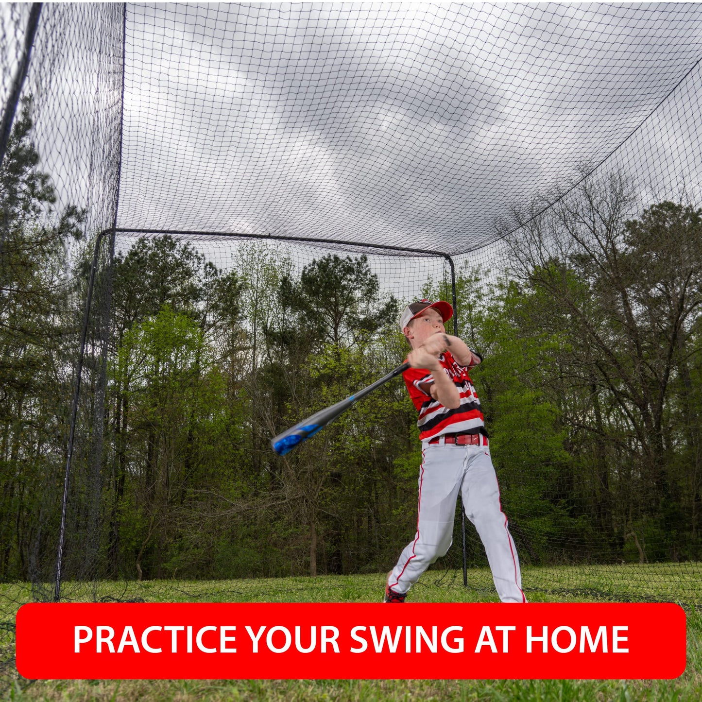 ANYTHING SPORTS Full Batting Cage. Perfect Baseball Batting Cage, Softball Batting Cage, Complete Package with Frame and Netting (40 Feet)