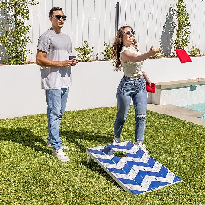 GoSports Portable Cornhole Sets, 8 Styles – Choose 4 x 2 ft or 3 x 2 ft - Boards Include 8 Bean Bags, Travel Case, and Game Rules