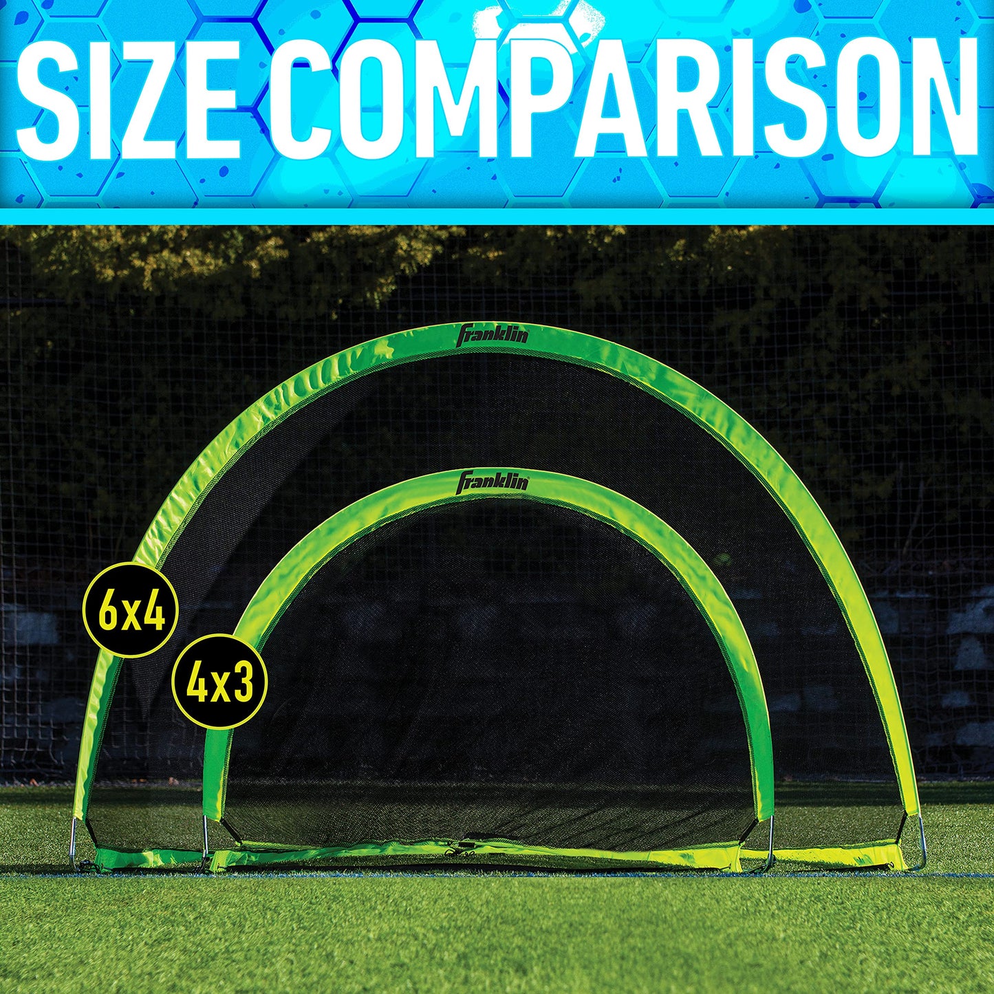 Franklin Sports Pop-Up Dome Shaped Soccer Goals - 6' x 4' (2 Goals)