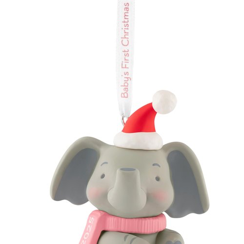 Hallmark Keepsake Christmas Ornament 2025, Baby Girl's First Christmas Elephant 2025