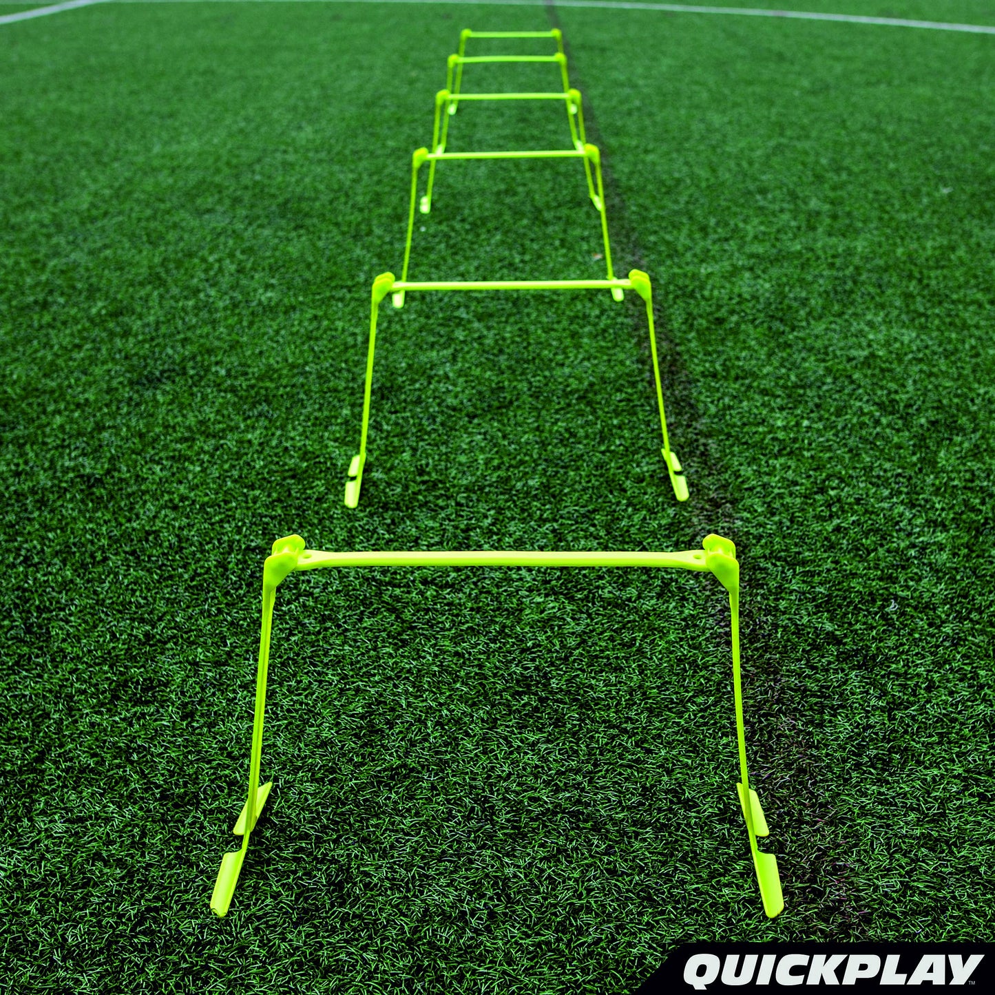 QUICKPLAY PRO Quick-Click Adjustable Speed Hurdles, Set of 6 | 3 Heights in One (6", 9", 12") | All-in-One Agility & Plyometric Training Hurdles | Patented, Portable & Durable