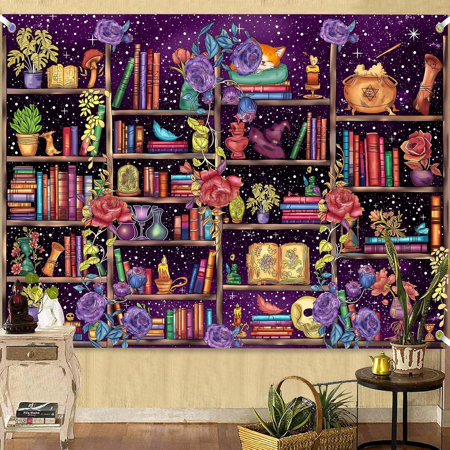 Atlastrip 8x6 Medieval Bookshelf Backdrop FT Bookcase Photography Background Bookshelf Library Backdrops Wall Hanging