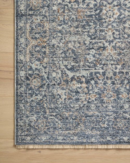 Loloi Angela Rose Blake Collection BLA-03 Denim/Taupe 2'-0" x 3'-0", .25" Pile Height, Fringe, Accent Rug