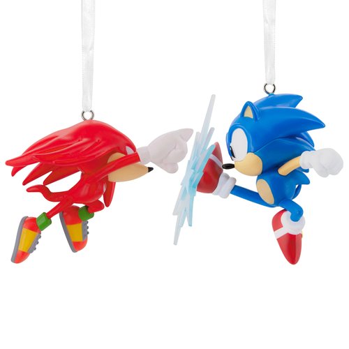 Hallmark Sonic The Hedgehog Sonic vs. Knuckles Christmas Ornaments, Set of 2, Gifts for Gamers