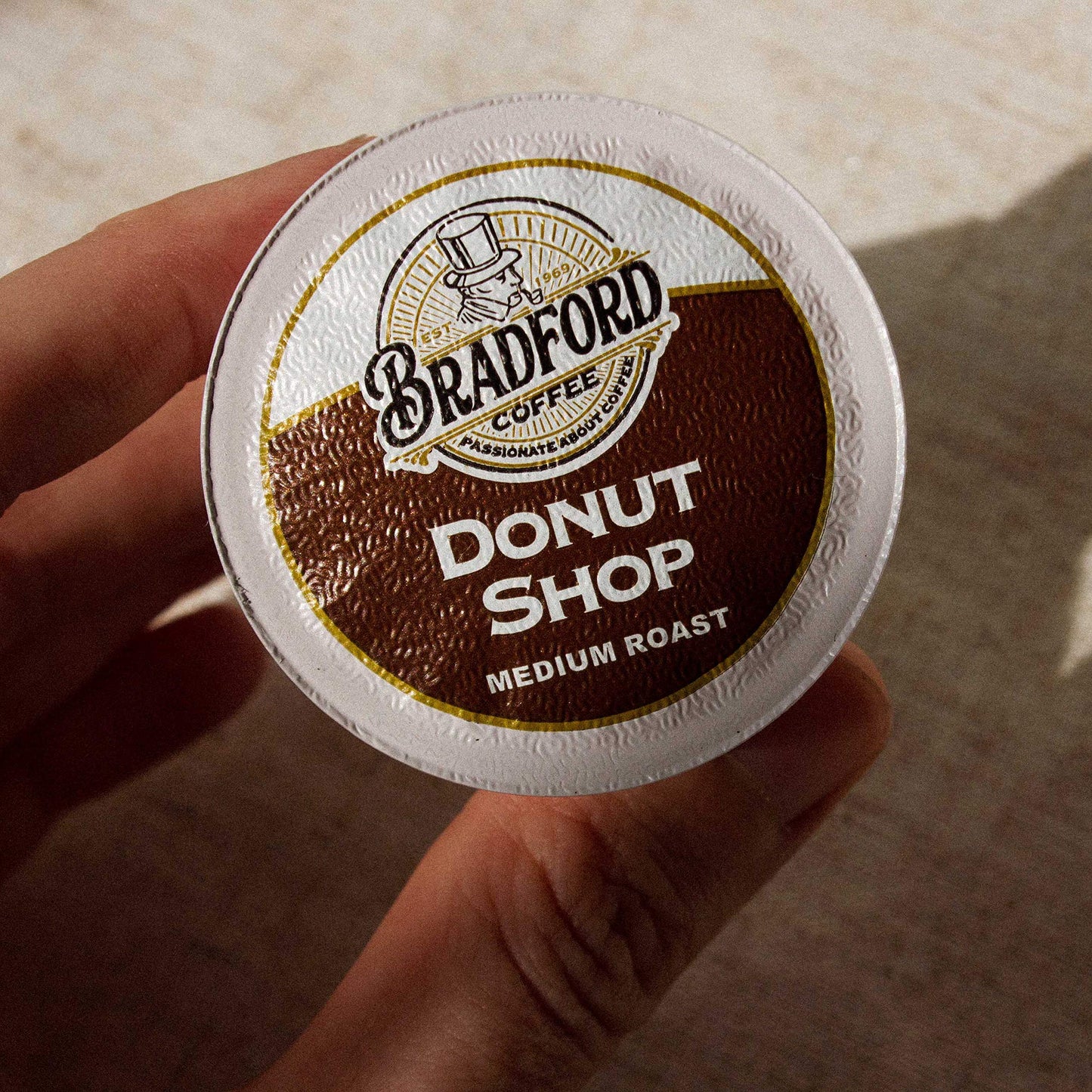 Bradford Coffee Donut Shop Medium Roast, 100% Arabica, 100 ct - Keurig Compatible, 20% More Coffee