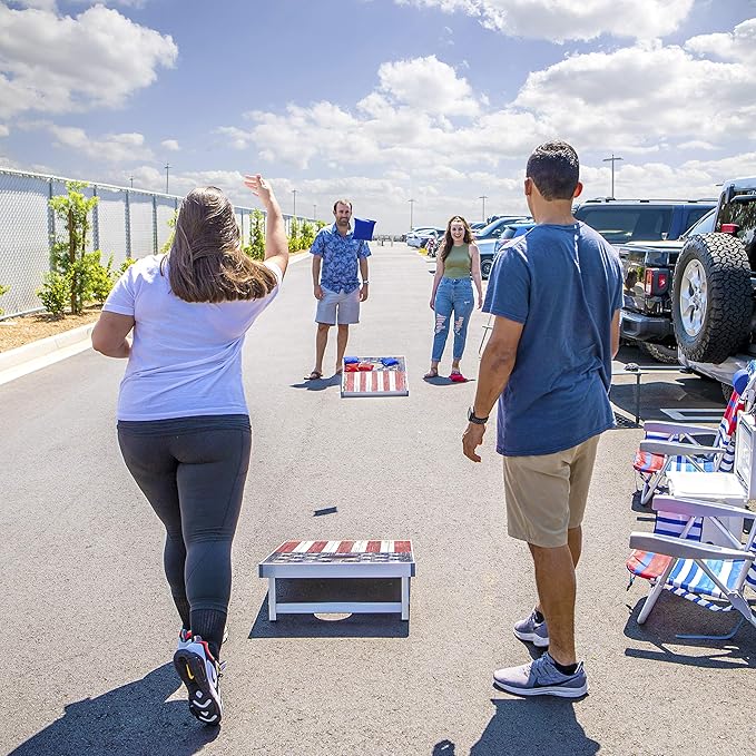 GoSports Tailgate Size 3 x 2 ft Cornhole Sets - Choose LED or Standard - Portable Set Includes 8 Bean Bags & Game Rules
