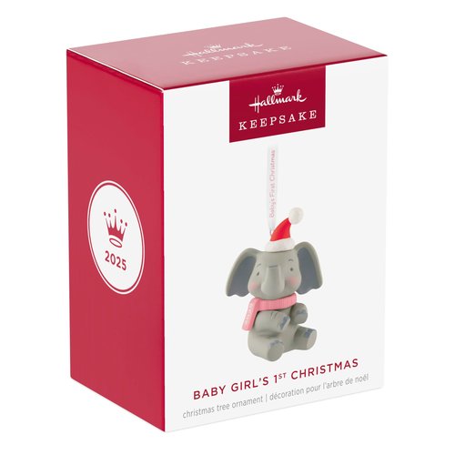 Hallmark Keepsake Christmas Ornament 2025, Baby Girl's First Christmas Elephant 2025
