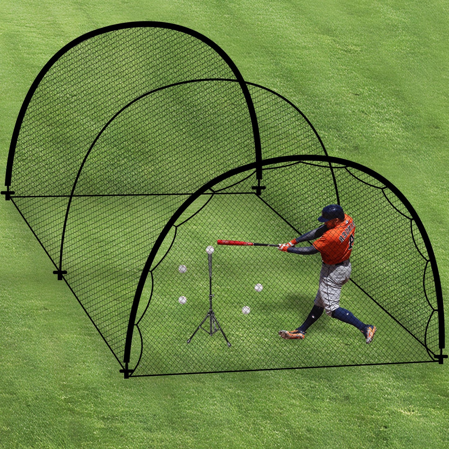 Hazacl Baseball Batting Cage for Backyard, Softball Cage Batting Net Portable with Carrying Bag Detachable Door with Hitting Target for Batting Training Pitching Practice (22 ft)