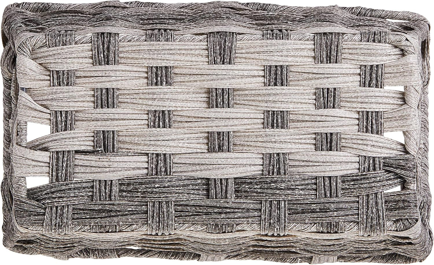 Whitmor Gray Wash Split Rattique Small Shelf Tote - Stylish Storage Solution for Home Organization