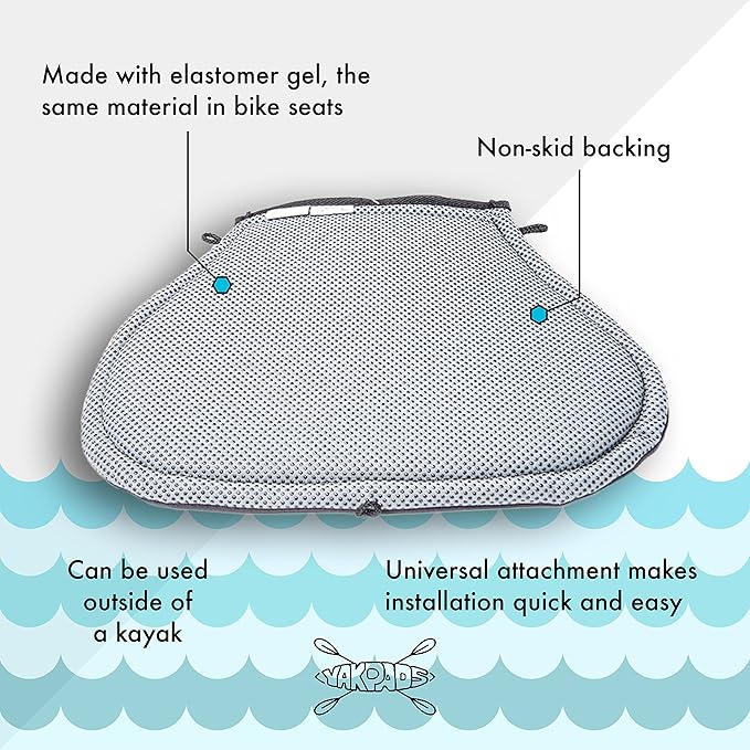 Cushioned Seat Pad, Gel Seat Pad for Kayaks, Portable Seat Cushion for Outdoor Watersports and Recreation - Cascade Creek (Paddle Saddle)