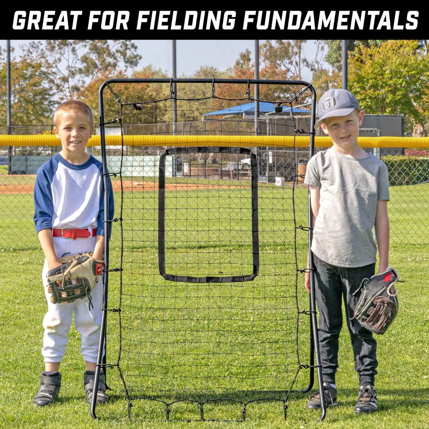 GoSports 5 x 3 ft Baseball & Softball Pitching and Fielding Rebounder - Pitch Back Return Net with Strike Zone