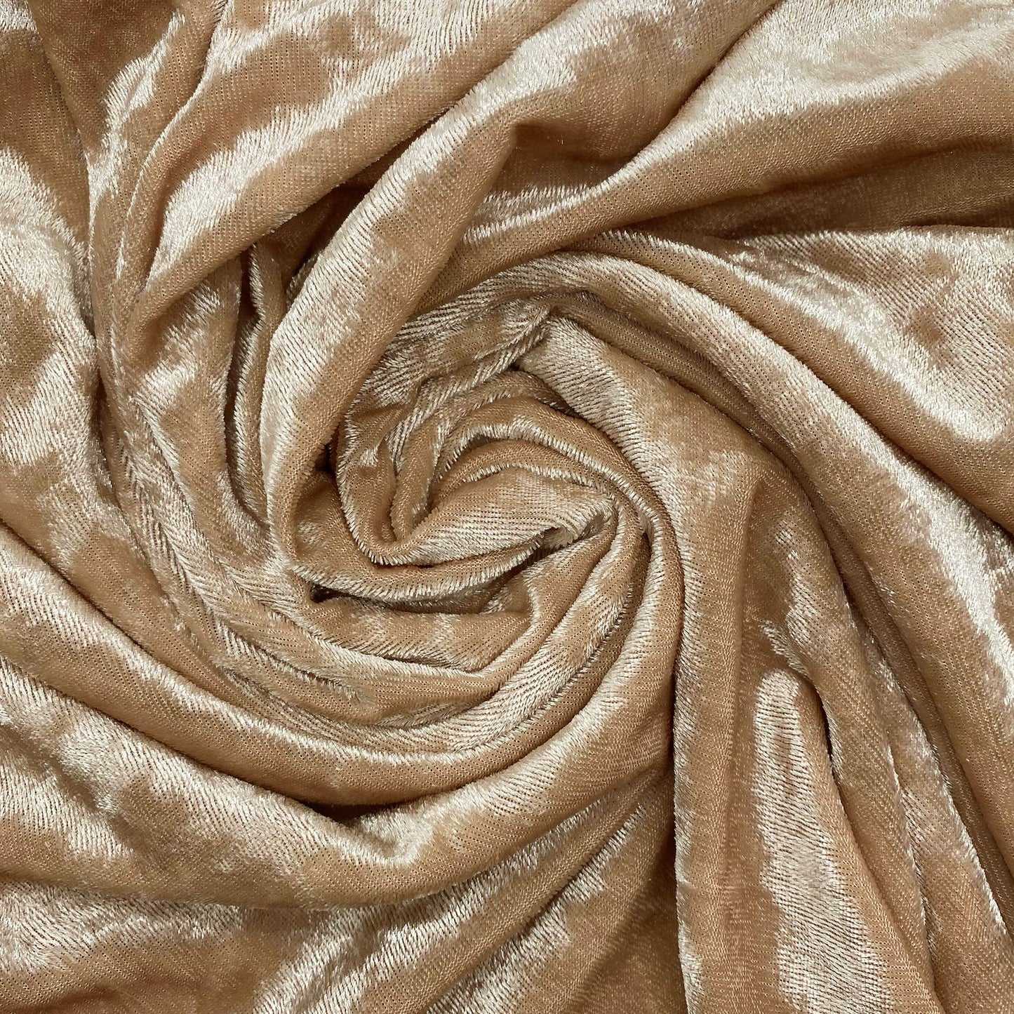 YOUR CHAIR COVERS - 120 Inch Round Crushed Velvet Tablecloth for 5 ft. Round Tables - Champagne